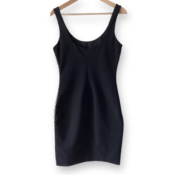 Diane Von Furstenberg Arianna Dress Woman’s Size 8 Leopard Print Black Back - Picture 7 of 14
